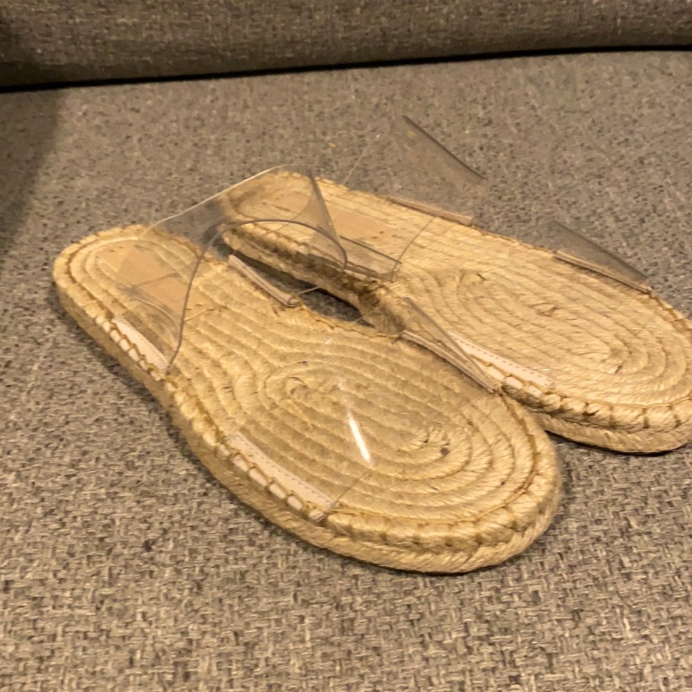 NWOT ASOS Clear Espadrille Mules 7w/5UK